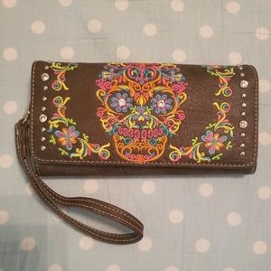 Sugar skull wallet/wristlet